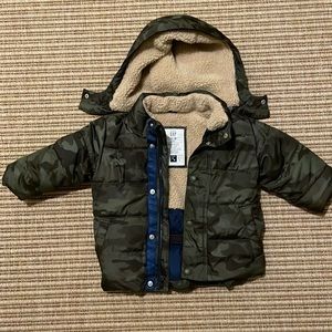 Toddler Boys Baby Gap Sherpa Lined Winter Jacket